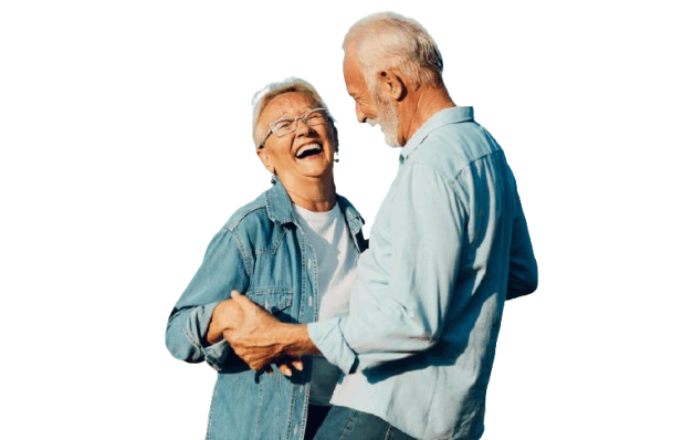 Happy senior couple smiling